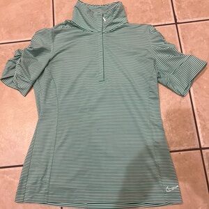 Nike Green Striped Short Sleeve Tee